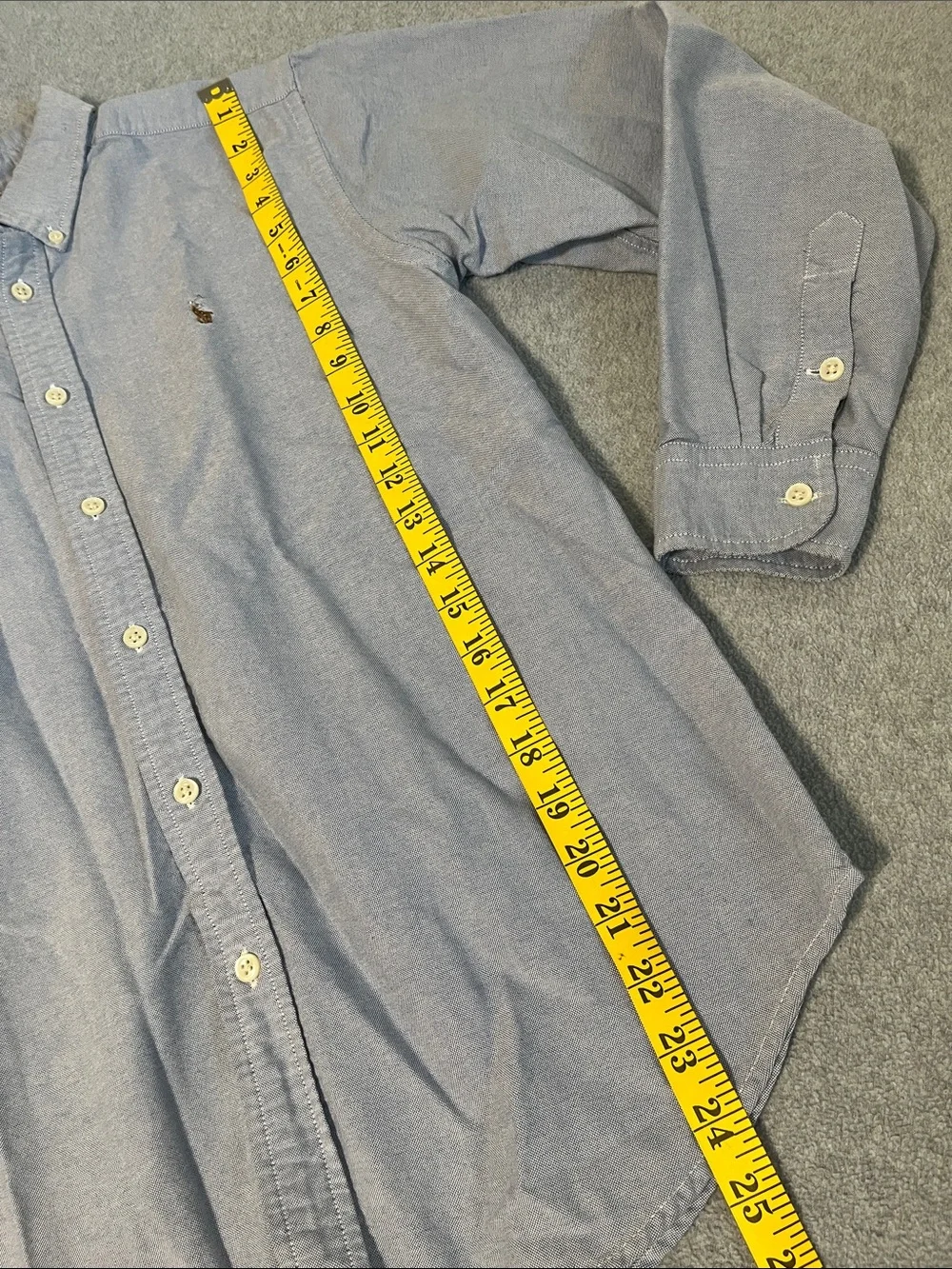 Ralph Lauren Light Blue Oxford Button-Down Shirt Boys Youth 16 Flesh Pony